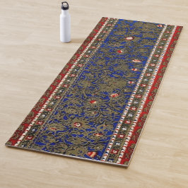 Midnight Blue Persian Rug Vintag Floral Runner Yogamatte