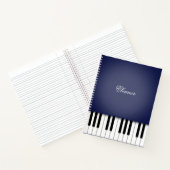 Midnight Blue Piano Music Keyboard Custom Notizblock (Innenseite)