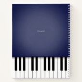 Midnight Blue Piano Music Keyboard Custom Notizblock (Rückseite)