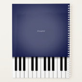 Midnight Blue Piano Music Keyboard CustomIzed Planer (Rückseite)