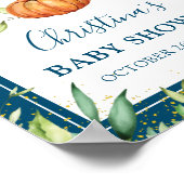 Midnight Blue Pumpkin Fall Baby Dusche Willkommen Poster (Ecke)