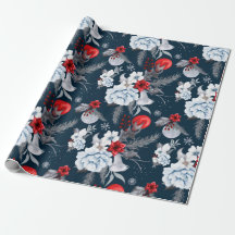 Midnight Blue Red Silver Grau Foliage Holiday