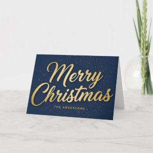 Midnight Blue Retro Schrift Frohe Weihnachten