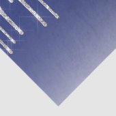 Midnight Blue Silver Glitter Drip Graphic Seidenpapier (Ausschnitt)