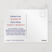 Midnight Blue Silver Glitter Drip Vote Reminder Postkarte (Rückseite)