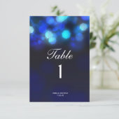 Midnight Blue Sky Bokeh Wedding Tischnummern Card (Stehend Vorderseite)