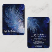 *~* Midnight Blue Sky Türkis Feather Boho Visitenkarte (Vorne/Hinten)