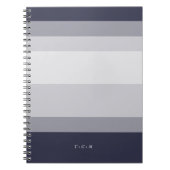 Midnight Blue & Smoke Grau Colorblock Monogram Notizblock (Vorderseite)