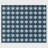 Midnight Blue Snowflake Geschenkpapier (Flach)