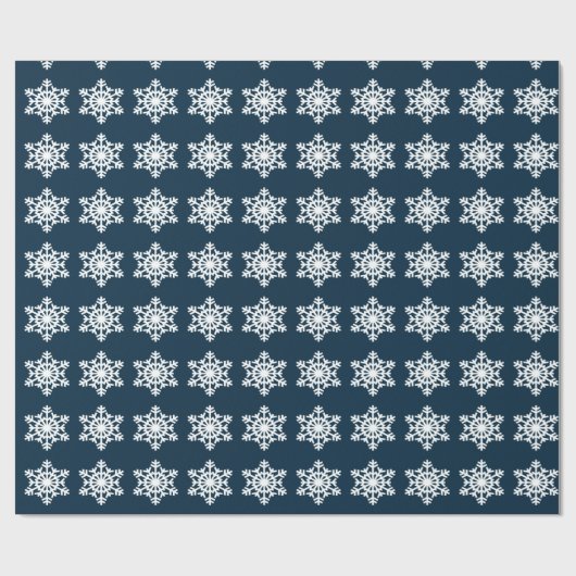 Midnight Blue Snowflake Geschenkpapier (Flach)