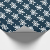 Midnight Blue Snowflake Geschenkpapier (Ecke)