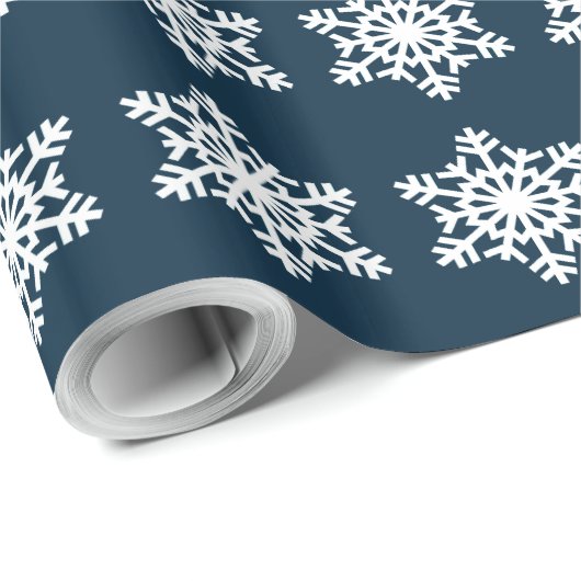 Midnight Blue Snowflake Geschenkpapier (Rolleneckpunkt)