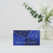 Midnight Blue Starlight Cascade Vote Reminder Visitenkarte (Stehend Vorderseite)