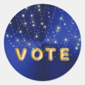 Midnight Blue Starlight Cascade Vote Runder Aufkleber (Vorderseite)