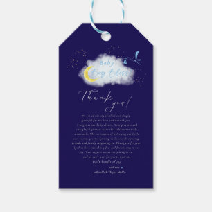 Midnight Blue Starlit Baby Boy Bliss Stork Geschenkanhänger