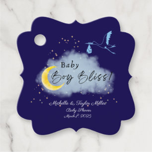 Midnight Blue Starlit Baby Boy Bliss Stork Geschenkanhänger