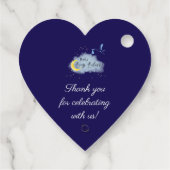 Midnight Blue Starlit Baby Boy Bliss Stork Geschenkanhänger (Rückseite)