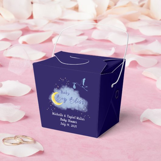 Midnight Blue Starlit Baby Boy Bliss Stork Geschenkschachtel (Hochzeit)