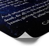 Midnight Blue Starry Sky Custom Text Poster (Ecke)