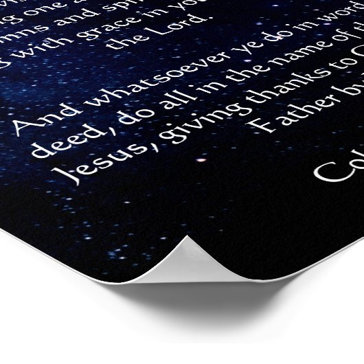 Midnight Blue Starry Sky Custom Text Poster (Ecke)