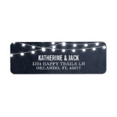 Midnight Blue String Lights Wedding Address Labels (Vorne)