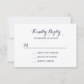 Midnight Blue String Lights Wedding RSVP Card (Rückseite)