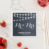 Midnight Blue String Lights Wedgram Serviette (Beispiel)