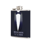 Midnight Blue Tuxedo Bridesman Wedding Flask Flachmann (Links)