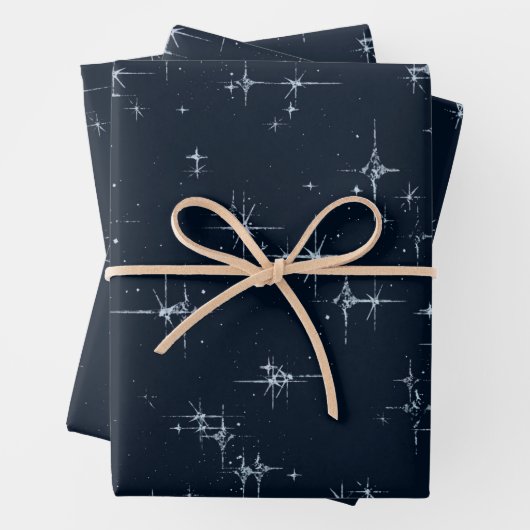 Midnight Blue Twinkle Star Geschenkpapier Set (Beispiel)