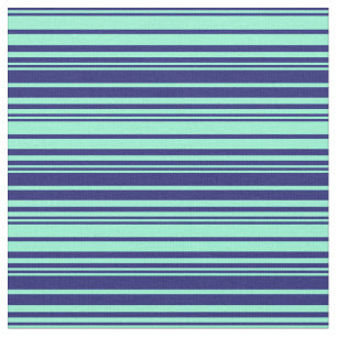 Midnight Blue und Aquamarine Lines Stoff