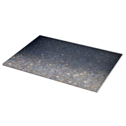 Midnight Blue und Gold Glitzer Cutting Board Schneidebrett (Ecke)