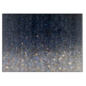 Midnight Blue und Gold Glitzer Cutting Board Schneidebrett (Vorderseite)