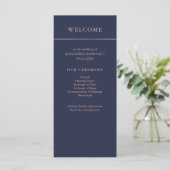Midnight Blue und Imitate Rose Gold Border Program Programm (Stehend Vorderseite)