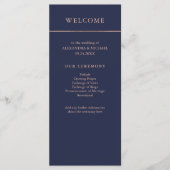 Midnight Blue und Imitate Rose Gold Border Program Programm (Vorderseite)