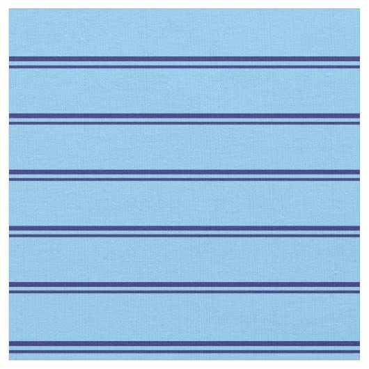 Midnight Blue und Light Sky Blue Stripes Stoff (Nahaufnahme)