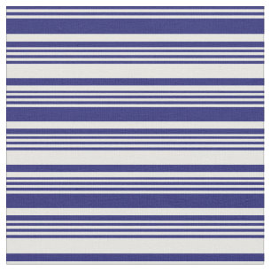 Midnight Blue und Minze Cream Colored Lines Stoff