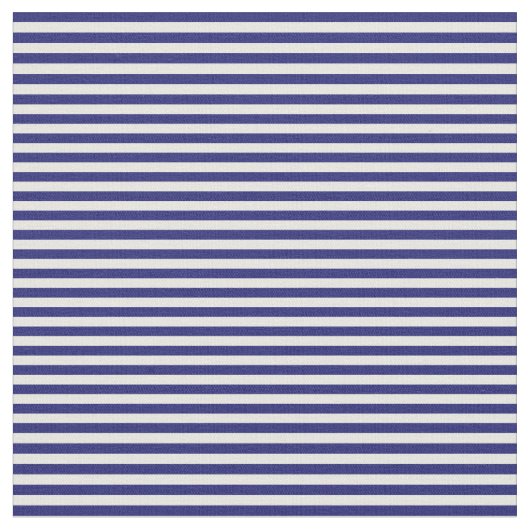 Midnight Blue und Minze Cream Lines Stoff (Nahaufnahme)