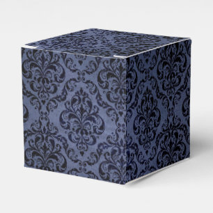 Midnight Blue Vintag Grunge Damask Geschenkschachtel