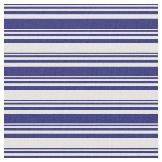 Midnight Blue & White Streifen Stoff (Nahaufnahme)