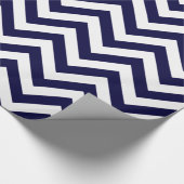 Midnight Blue White XL Zickzack ZigZag Muster Geschenkpapier (Ecke)