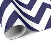Midnight Blue White XL Zickzack ZigZag Muster Geschenkpapier (Rolleneckpunkt)