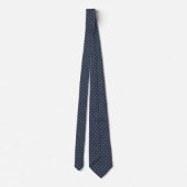 Midnight Blue With Grayish Blue Polka Dots Design Krawatte (Rückseite)