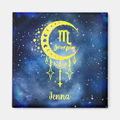 Midnight Blue & Yellow Custom Scorpio Name Magnet (Vorne)