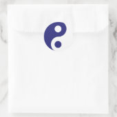 Midnight Blue Yin Yang Symbol Runder Aufkleber (Tasche)