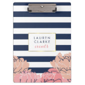 Midnight Blush Peony Clipboard Klemmbrett (Vorderseite)