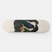 Midnight Botanical Raven Skateboard (Horizontal)