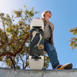 Midnight Botanical Raven Skateboard
