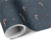 Midnight Candy Cane Wrapping Paper Roll Geschenkpapier (Rolleneckpunkt)