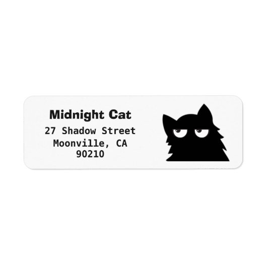 Midnight Cat Black Cat Return Address Labels (Vorne)
