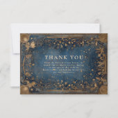 Midnight Celestial Baroque Wedding Dankeskarte (Vorderseite)